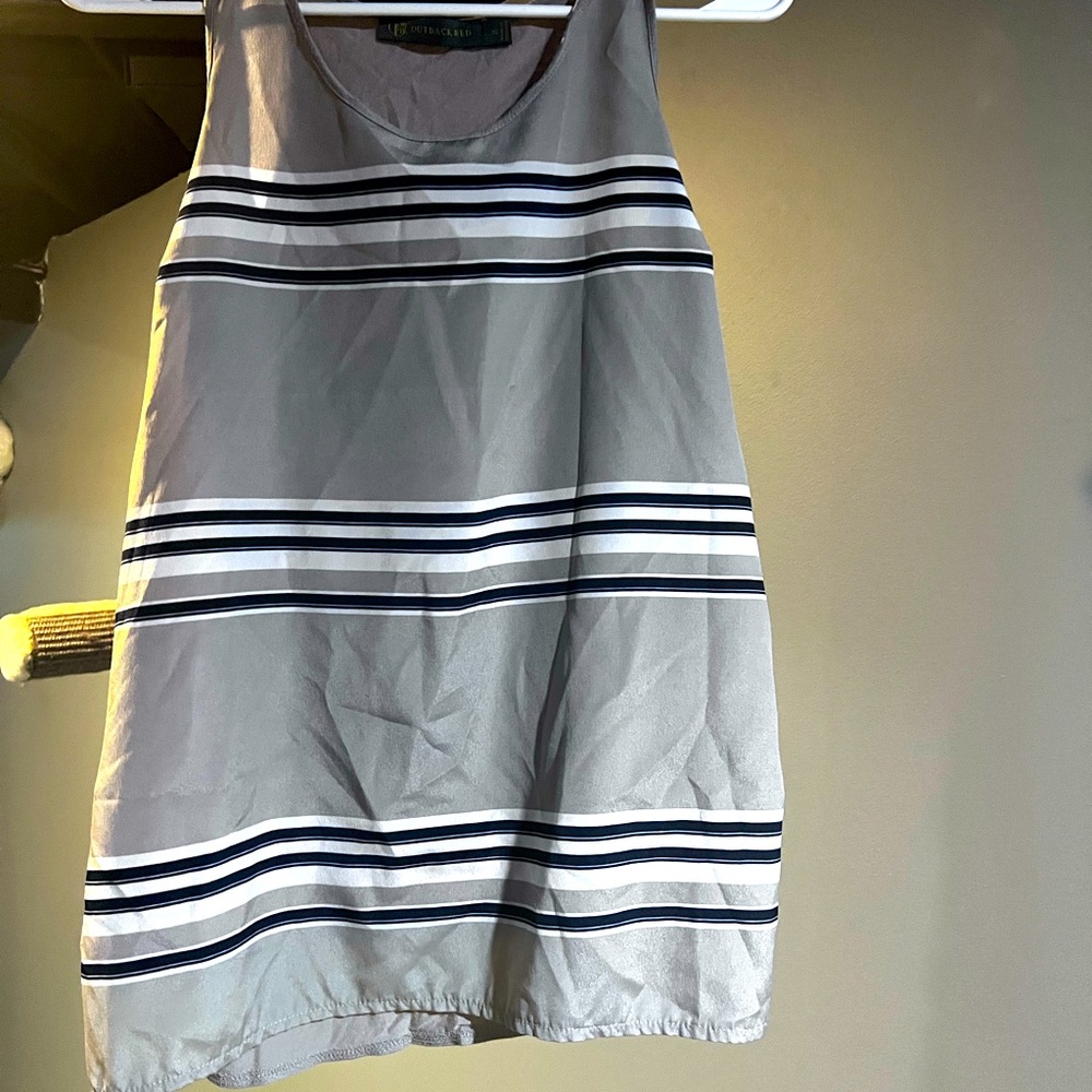 Outback Red Grey Stripped Tank Top in Extra Small